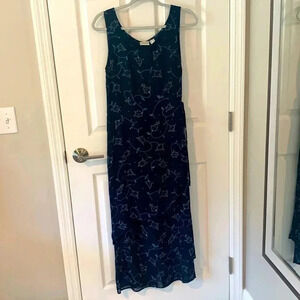 Ashley Brooke Designermode Navy Floral layered Dress